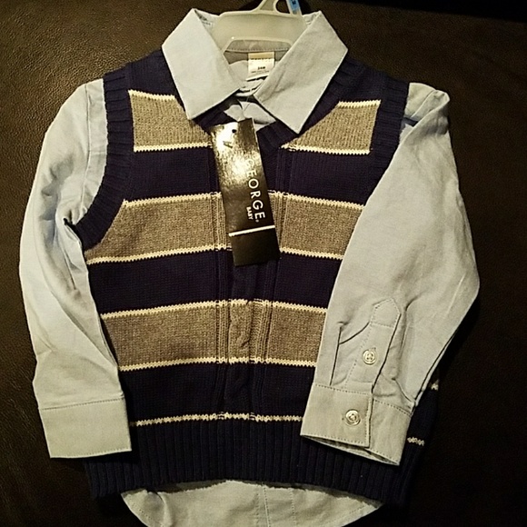 PRICE DROP - Boys Sweater Vest and Shirt - 24M - Picture 1 of 2